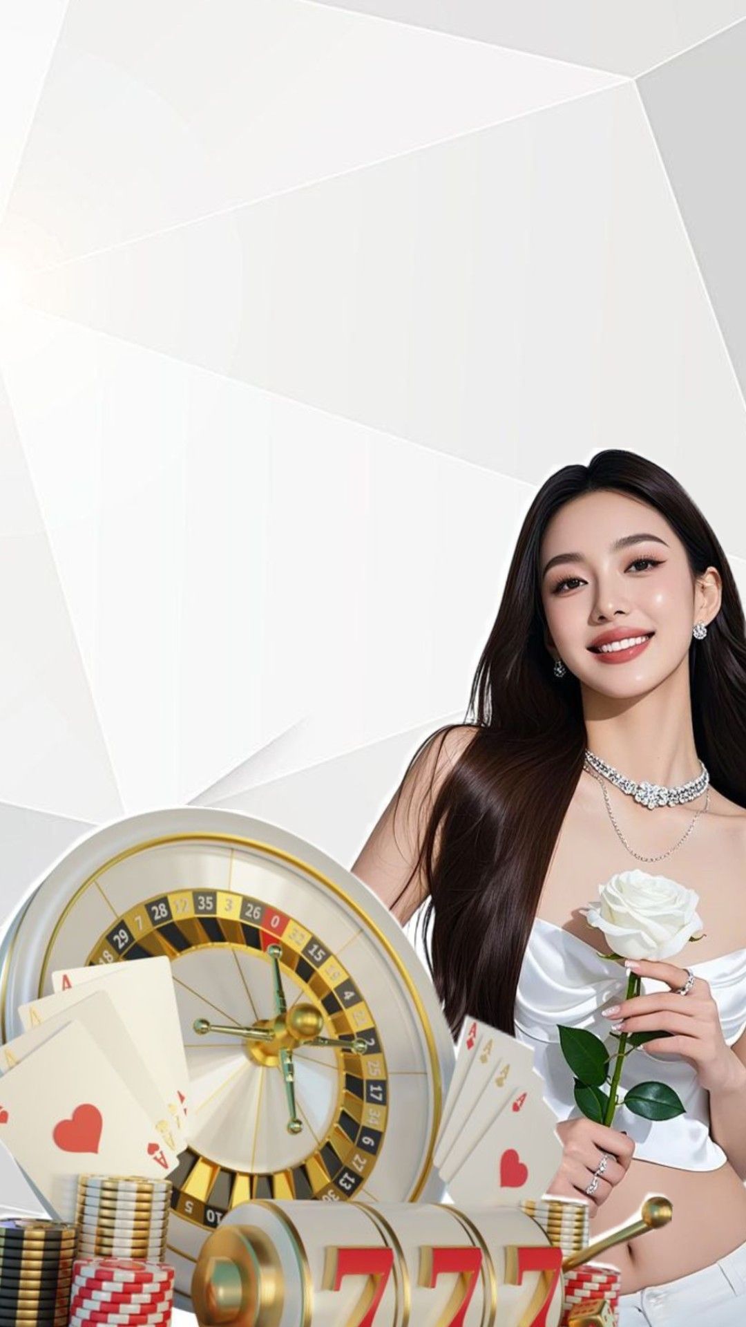 Roulette wheel with professional dealer and betting layout